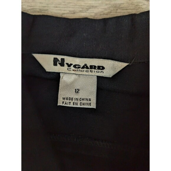 Nygard Black Linen Jacket Womens Size 12 Pockets - Picture 4 of 9
